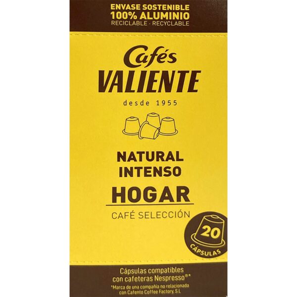 Hogar café natural intenso estuche 20 cápsulas compatibles con máquinas Nespresso